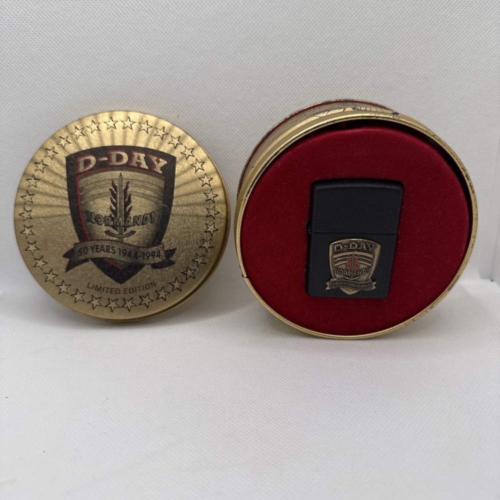 1944-1994 ZIPPO 50 YEAR Anniversary of Normandy D-DAY Lighter Used Limited Ed